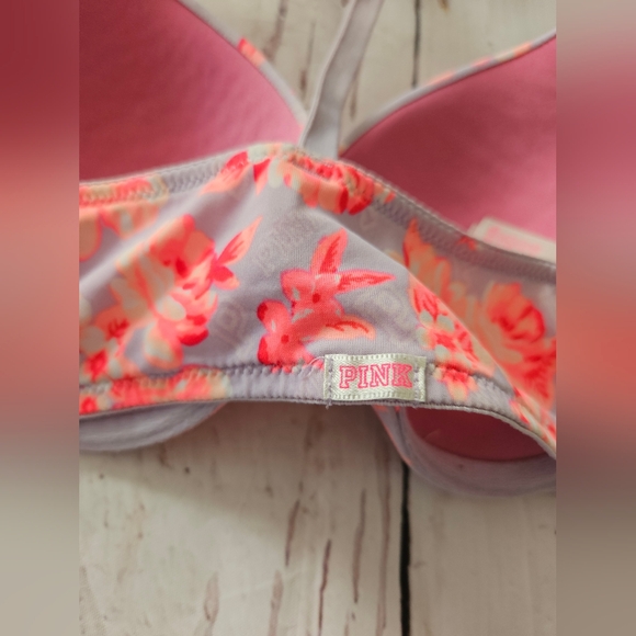 Victoria's Secret Women's Pink Floral Push-up Bra Size 32C - Picture 4 of 5